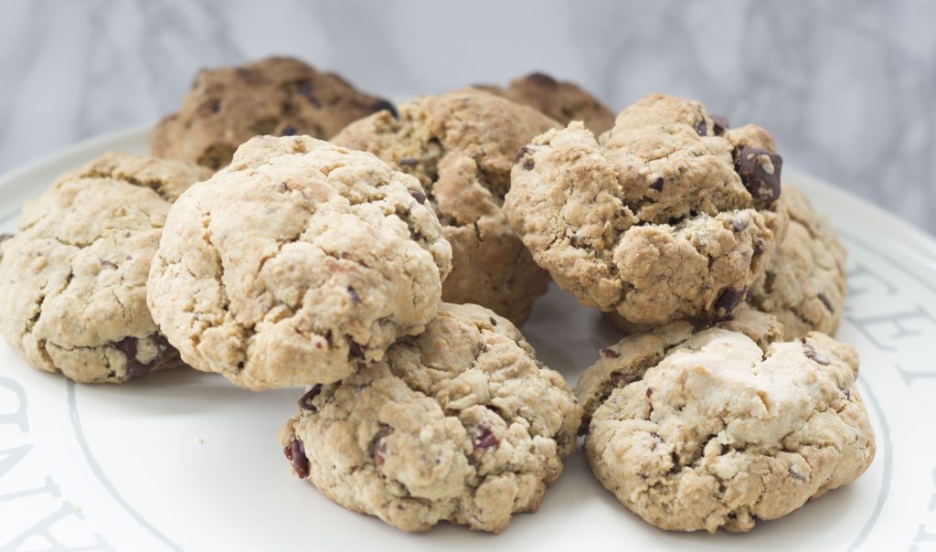 Vegan Chocolate Chip Protein Cookies with Protein Powder 294 vegan chocolate chip and pecan protein cookies