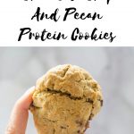 vegan chocolate chip and pecan protein cookies