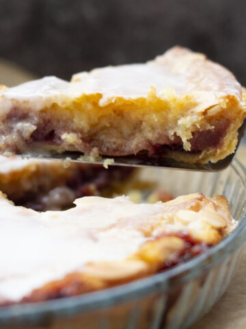 vegan cherry bakewell tart