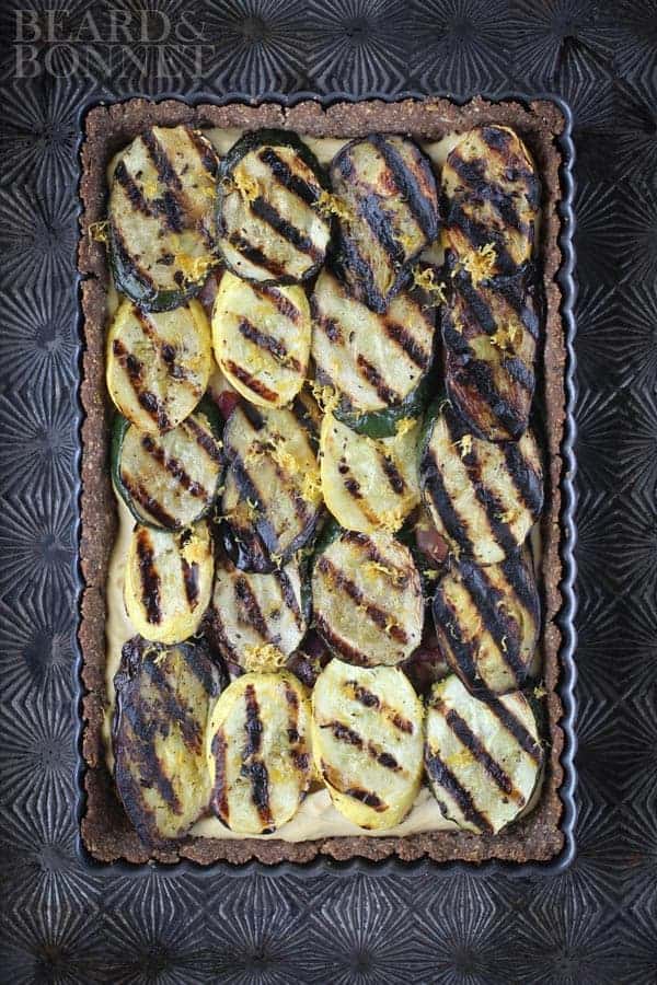 Vegan Valentines Meal Ideas and Recipes 13 Grilled Vegetable and Hummus Tart