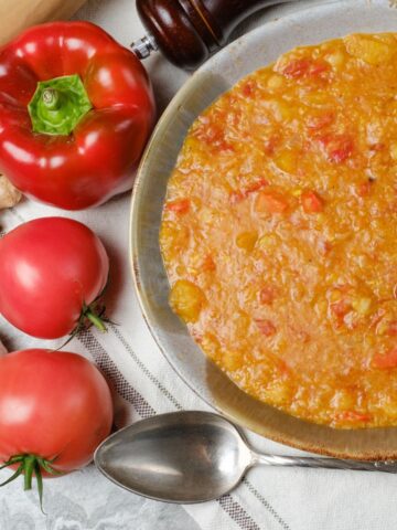 Chickpea and Lentil Vegan Slow Cooker Stew
