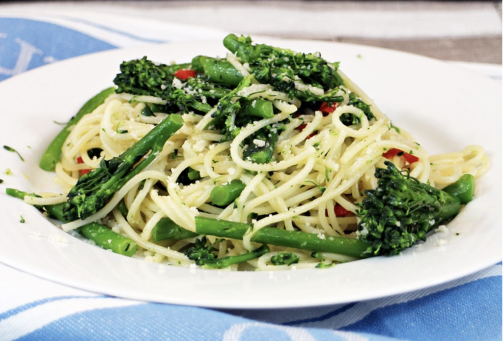 The Best Easy and Healthy Vegan Broccoli Recipes 12 Tenderstem Broccoli, Chilli and Garlic Spaghetti