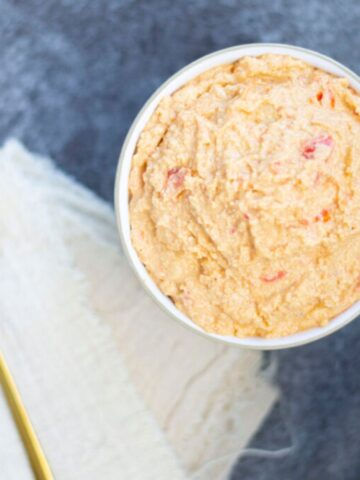 vegan homemade roasted red pepper and paprika hummus
