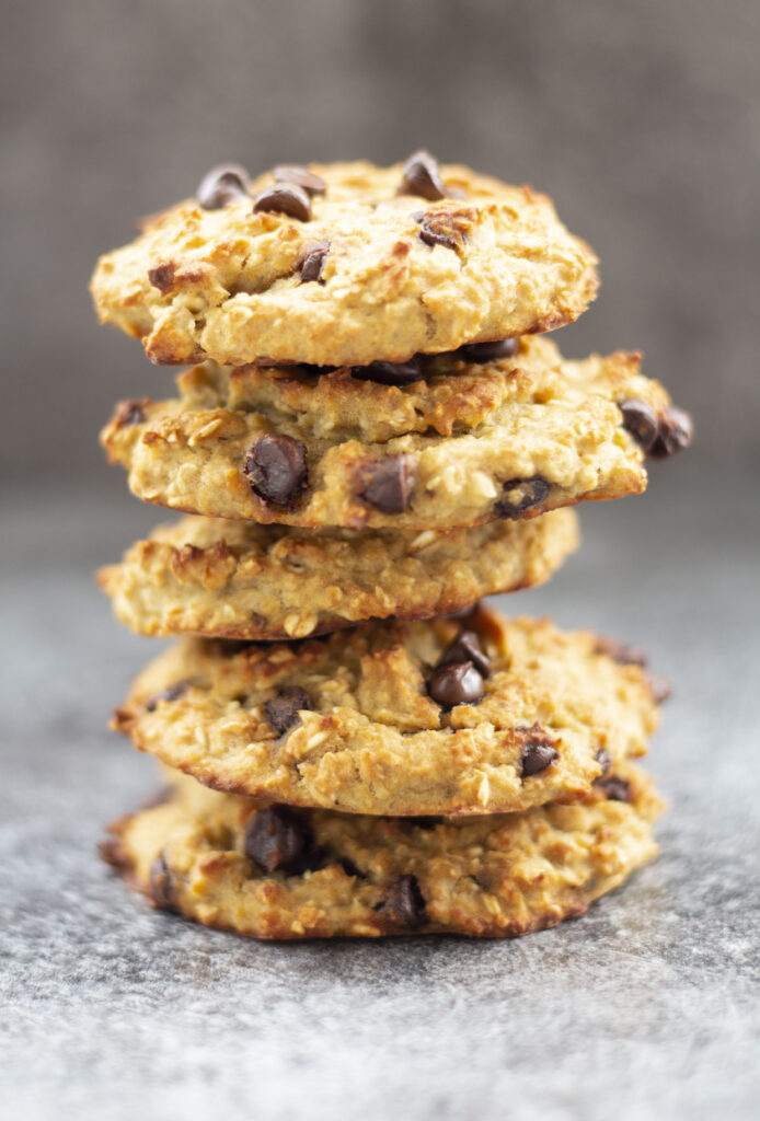 Vegan Chickpea Cookie Recipe with Chocolate Chips 148 a stack of Chocolate Chip Vegan Chickpea Cookies