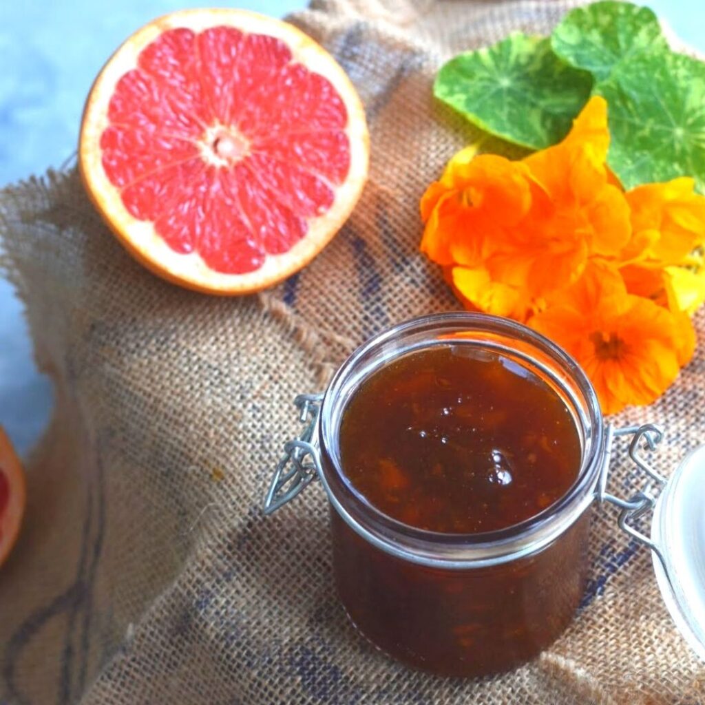 Vegan Recipe Roundup #CookBlogShare Week 40 6 nasturtium grapefruit marmalade