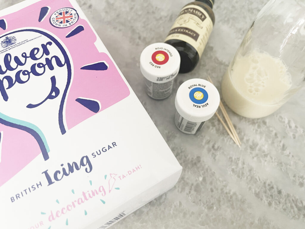 Bunting Biscuits Recipe (How To Make and Decorate) 187 make different coloured icing