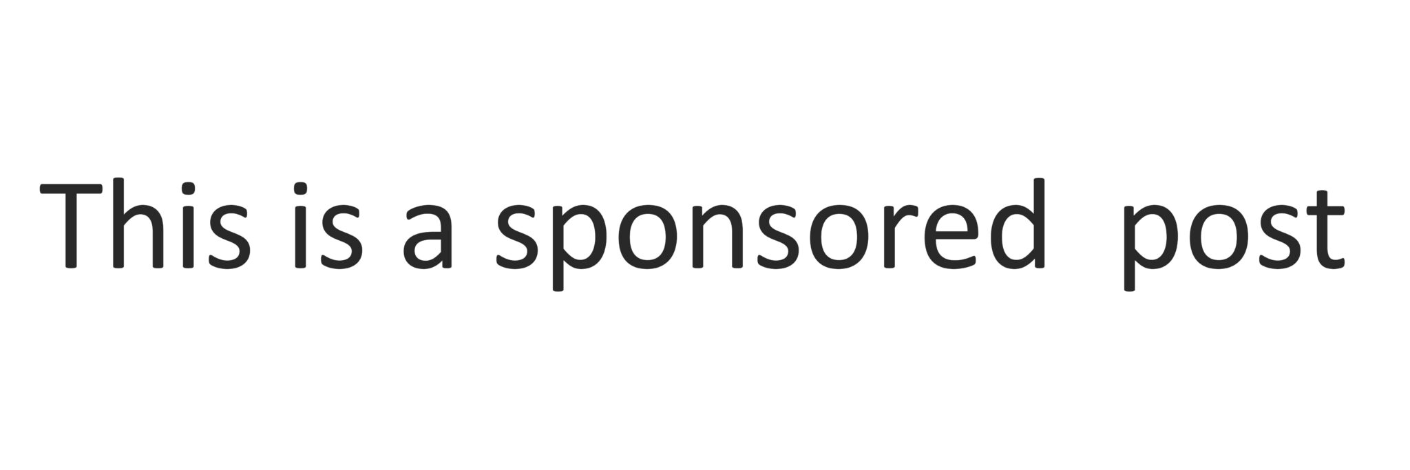 Text reading "This is a sponsored post" in simple, black font on a white background, promoting a sleek vegan watch.