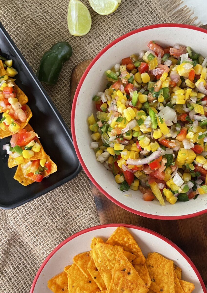 Homemade Fresh Mexican Corn Salsa With Peppers 156 mexican corn salsa with peppers