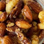 easy vegan candied nuts close up