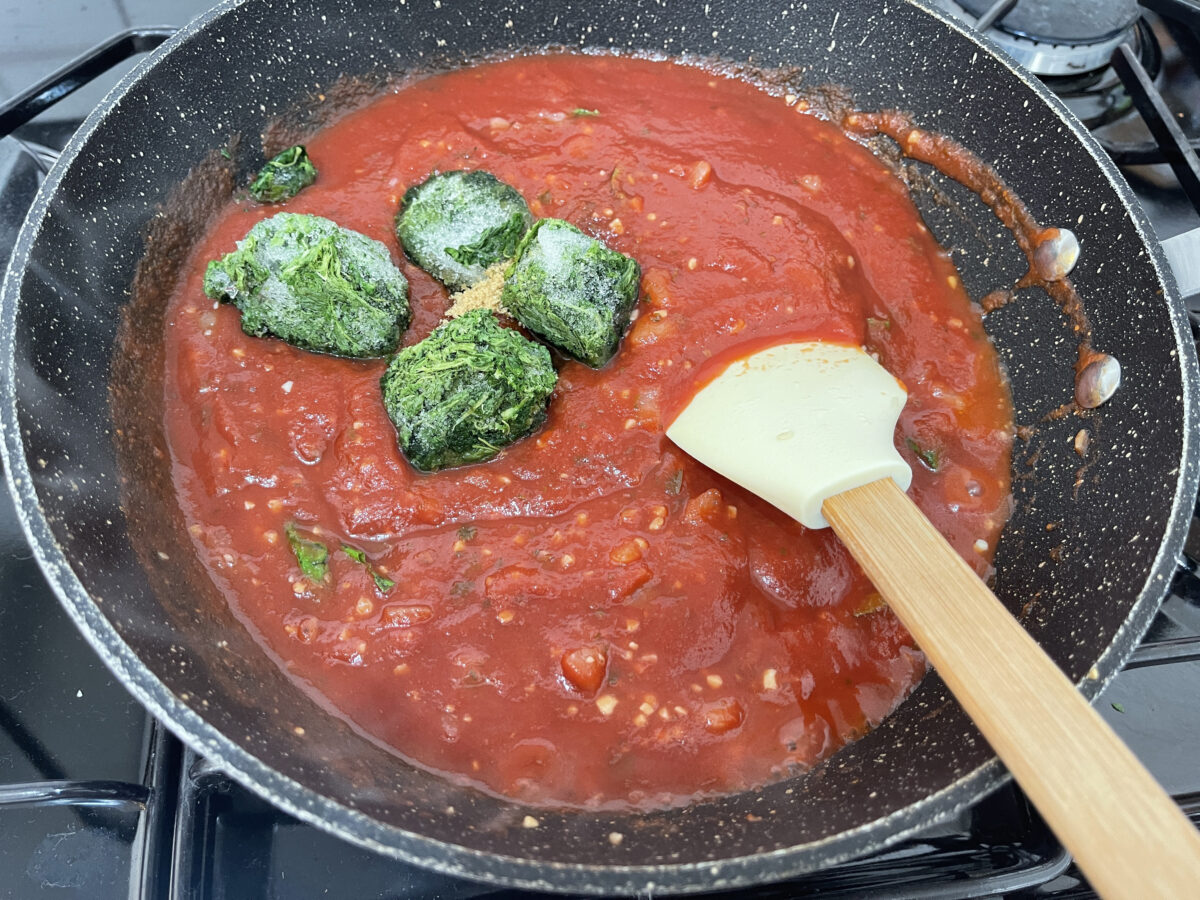 Easy Vegan Gnocchi Bake with Tomato and Spinach 200 making vegan gnocchi bake