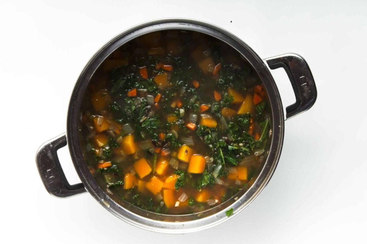 Vegan Butternut Squash and Wild Rice Soup Recipe 251 Vegan Butternut Squash and Wild Rice Soup Recipe being made