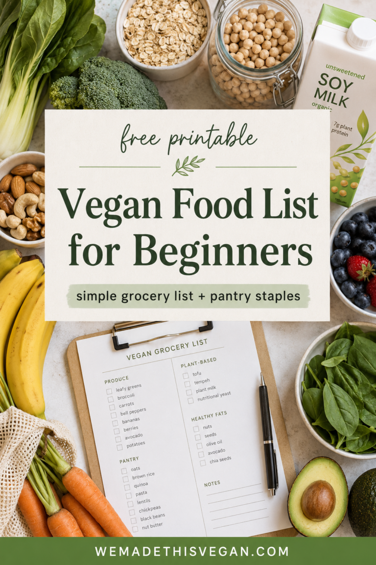 Vegan Food List For Beginners (Printable Vegan Grocery List)