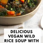 Delicious Vegan Wild Rice Soup With Butternut Squash.