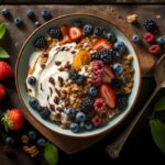 On-The-Go Nutrition For A Plant-Based Diet: A Meal Prep Guide 4 granola bowl with berries.