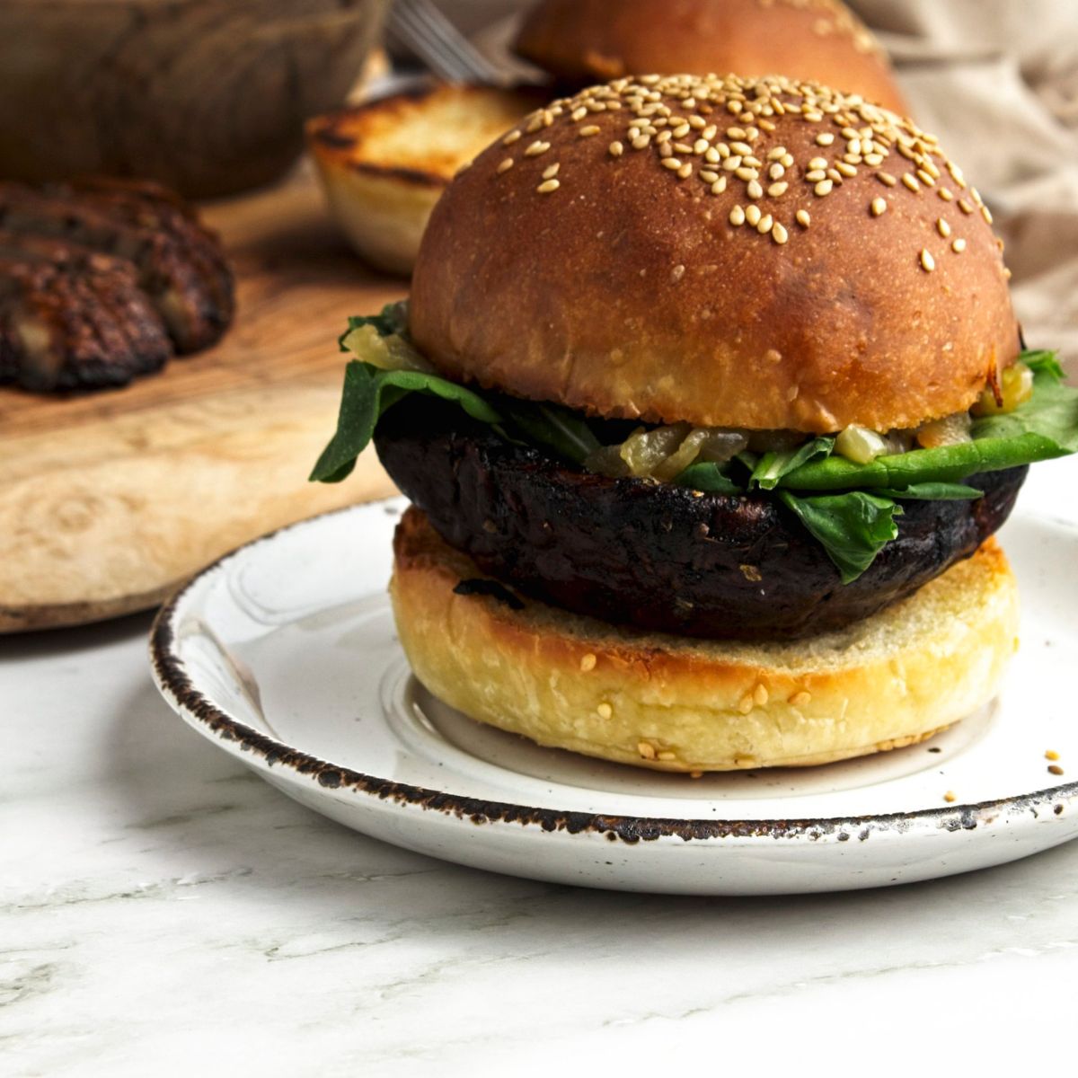 The Best Vegan Portobello Mushroom Burger Recipe - We Made This Vegan