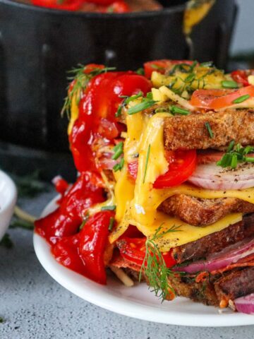 Vegan Air Fryer Cheese and Ham Sandwich