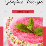 Discover our delightful Watermelon Slushie recipe with a refreshing mint garnish and sprinkles on the rim at wemadethisvegan.com. Perfect for a cooling treat, this slushie is a must-try!.